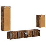 TV Cabinet Set Wall-mounted 4 pcs Smoked Oak Engineered Wood 3409011