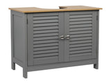 Modern Double Shutter Door MDF Spray Paint Bathroom Sink Cabinet Gray 95544166