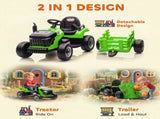 12V Ride on Tractor and Trailer with Remote Control, Music, Shifter, Start-Up Sound, for Kids Ages T3398P378933