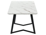 117x68cm Dining,, Metal Frame Rectangular Dining Modern Marble Pattern Kitchen WF322119AAS