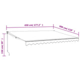 Retractable Awning Orange and Brown 4.5x3 m Fabric and Aluminium 3154444