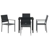 Garden Dining Set 5 pcs Black PE Rattan 3379080