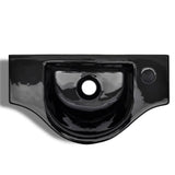 Ceramic Bathroom Sink Basin with Faucet Hole Black 141931
