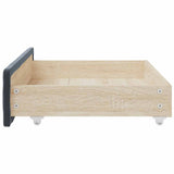 Bed Storage Drawers 2 pcs Dark Grey Engineered Wood and Velvet 833929