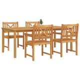Garden Dining Set 5 pcs Brown Solid Acacia Wood 3375652