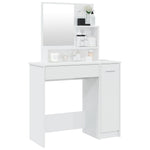 Dressing Table with Mirror High Gloss White 86.5x35x136 cm 802963