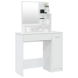 Dressing Table with Mirror High Gloss White 86.5x35x136 cm 802963
