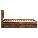Bed Frame with Headboard Old Wood 140 x 190 cm Solid Pine Wood 3410086