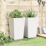 Garden Planters 2 pcs White 32.5x32.5x57 cm PP 367849