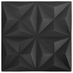 3D Wall Panels 48 pcs 50x50 cm Origami Black 12 m² 150918