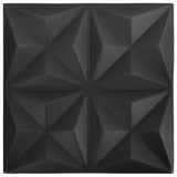 3D Wall Panels 48 pcs 50x50 cm Origami Black 12 m² 150918