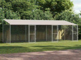 Dog Cage with Roof Silver 600 x 200 x 256 cm Steel and PE 3368299