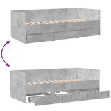 Daybed Concrete Grey Engineered Wood Single 3280828