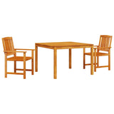 Garden Dining Set 3 pcs Brown Solid Acacia Wood 3375684
