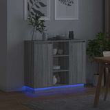 LED Sideboard Grey Sonoma 90 x 32 x 75 cm Engineered Wood 869687