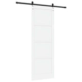 Sliding Door ORKDAL White and Black 83 x 232 cm Solid Pine Wood 3445563