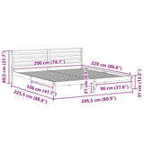 Bed Frame with Headboard White 200 x 220 cm Solid Pine Wood 872342