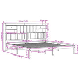 Bookcase Bed without Mattress White 180x200 cm Super King Solid Wood Pine 3321633
