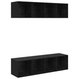 TV Cabinet Set Wall-mounted 2 pcs Black Oak 37 x 37 x 142.5 cm 3393526