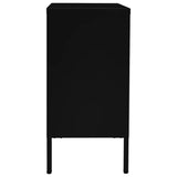 Sideboard Black Steel Medium Sideboard Rectangular Modern 336073