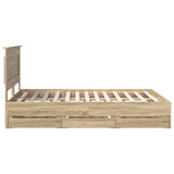 Bed Frame with Drawer Sonoma Oak 140 x 200 cm Engineer Wood 3410178