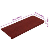Stair Mats Self-adhesive 30 pcs Red 65x22.5x3.5 cm 3365915