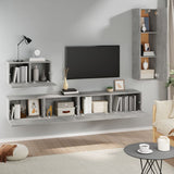 4 Piece TV Cabinet Set Concrete Grey Engineered Wood 3114329