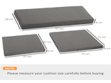 Outdoor Cushion Pad Set for Rattan Furniture, 7 Piece Garden Furniture Cushions ONLY, Grey T3398P310869