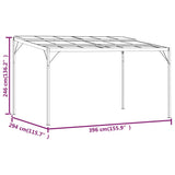 Gazebo with Roof Anthracite 4x3x2.5 m Aluminium and Steel 48605