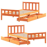 Bed Frame without Mattress Wax Brown 75x190 cm Small Single Solid Wood Pine 3301589