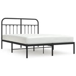 Metal Bed Frame without Mattress with Headboard Black 140x200cm 352579