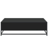 ZNTS Coffee Table Black 100x100x30 cm Engineered Wood and Metal 848774