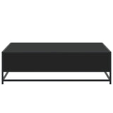 Coffee Table Black 100x100x30 cm Engineered Wood and Metal 848774