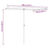 Garden Parasol with Aluminium Pole 2x1.5 m Green 47336
