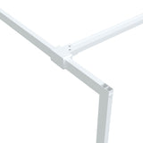 Walk-in Shower Wall White 100x195 cm Clear ESG Glass 152122