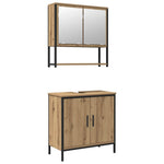 Bathroom Furniture Set with Storage 2 pcs Brown 60 x 30 x 60 cm 3334323