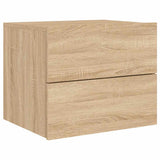 Wall-mounted Bedside Cabinet with LED Lights Sonoma Oak 836816