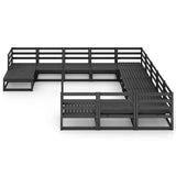 12 Piece Garden Lounge Set Solid Pinewood 3076058