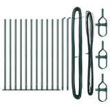 Fence Post with Concrete Base 13 pcs Green Powder-Coated Steel 42004285