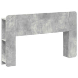 Headboard Cabinet with Storage Concrete Grey Engineered Wood 8001204