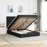 Ottoman Bed with Mattresses Black 140x200cm Velvet 3313405