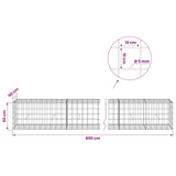 Gabion with 5 mm Wire and 10x10 cm Mesh 800x50x50 cm 3465202