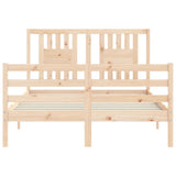 Bed Frame without Mattress Double Solid Wood 3194546