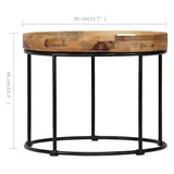 Coffee Table Solid Mange Wood and Steel 50x40 cm 246672