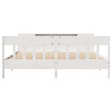 Bookcase Bed without Mattress White 200x200cm Solid Wood Pine 3323171