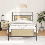 Bed Frame without Mattress Sonoma Oak 100x200 cm Engineered Wood 4106805