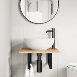 Basin Shelf Wall Mounted Steel and Solid Wood Acacia 3302761