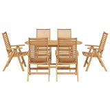 Garden Dining Set 7 pcs Brown Solid Teak Wood 3356879