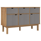 Sideboard OTTA Brown and Grey 114x43x73.5 cm Solid Wood Pine 351298