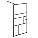 ZNTS Walk-in Shower Wall with Shelf Black 100x195 cm ESG Glass&Aluminium 3185473